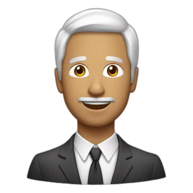 un señor pelo blanco guiando a una persona sticker