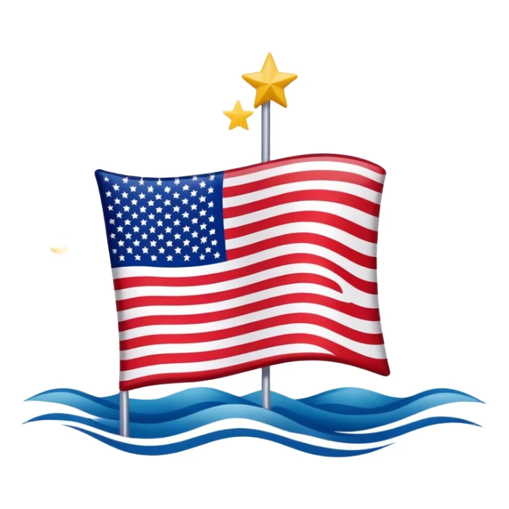Can you design a square upside down Us flag with the stars in the bottom left corner and no waves sticker
