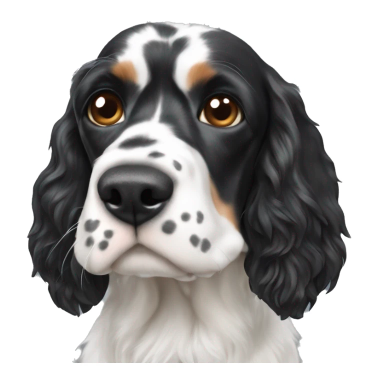 black and white english cocker spaniel with nose spots  sticker