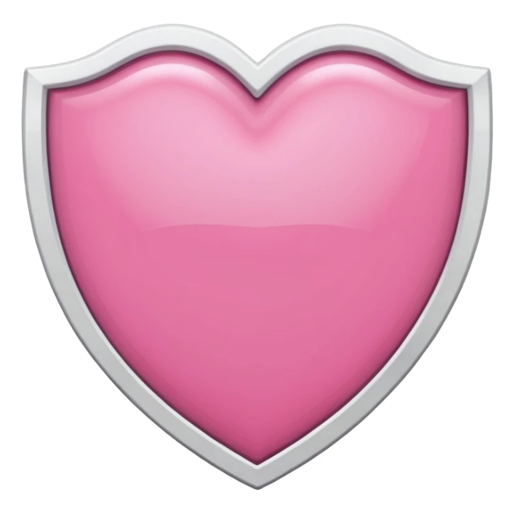 pink shield with white frame and a heart on it sticker