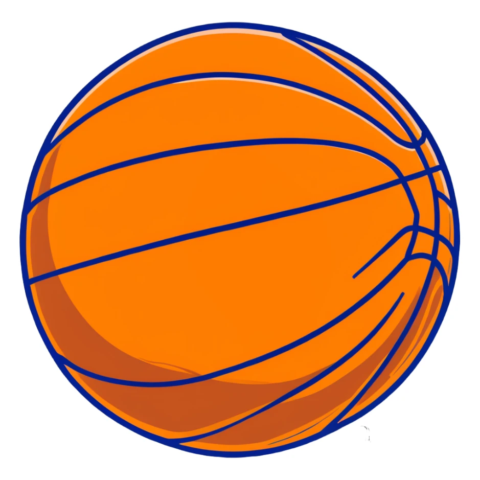 Minimalist Spalding basketball with NBA logo, orange with black lines sticker