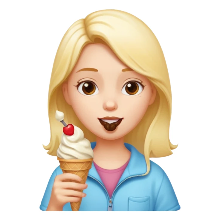 girl eating ice cream sticker