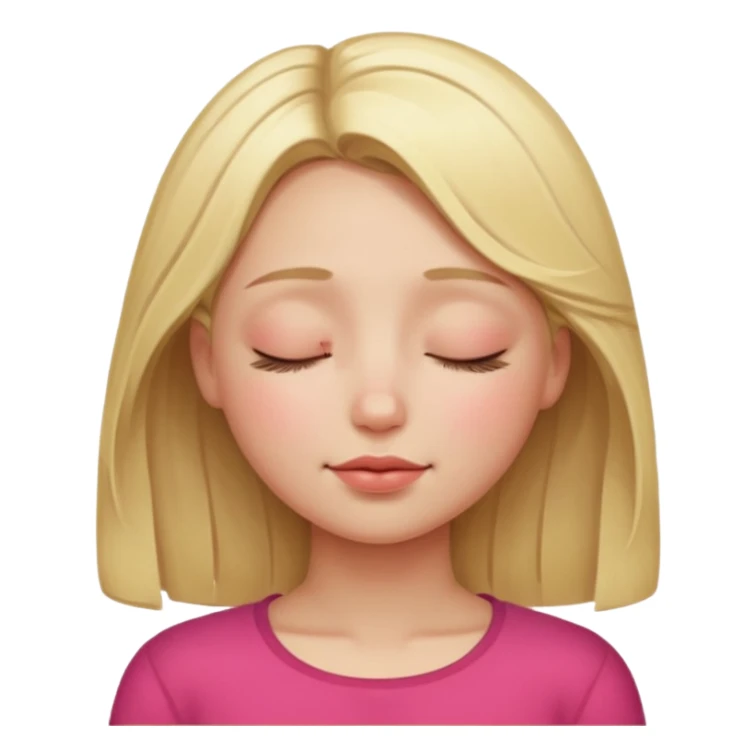 closed eyes blonde girl sticker