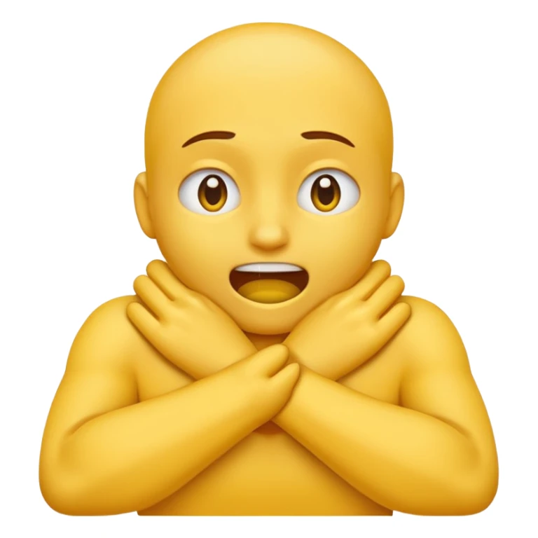 yellow emoji hands choking itself, tight around the neck aggressively  sticker