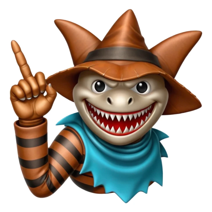 Freddy Krueger shark finger glove sticker