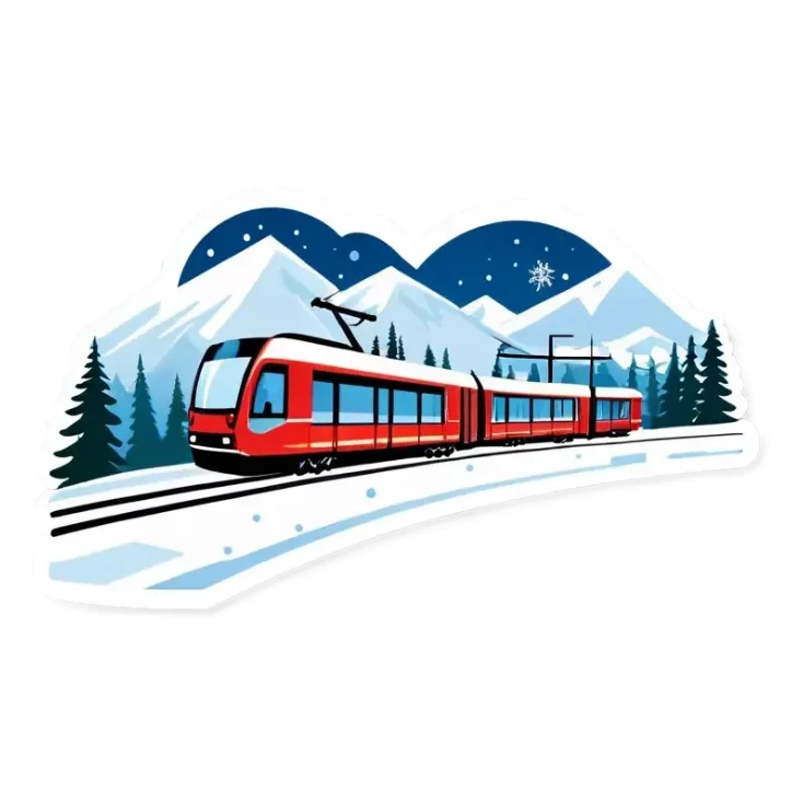 Rennstrecke mit Schnee in Winter sticker