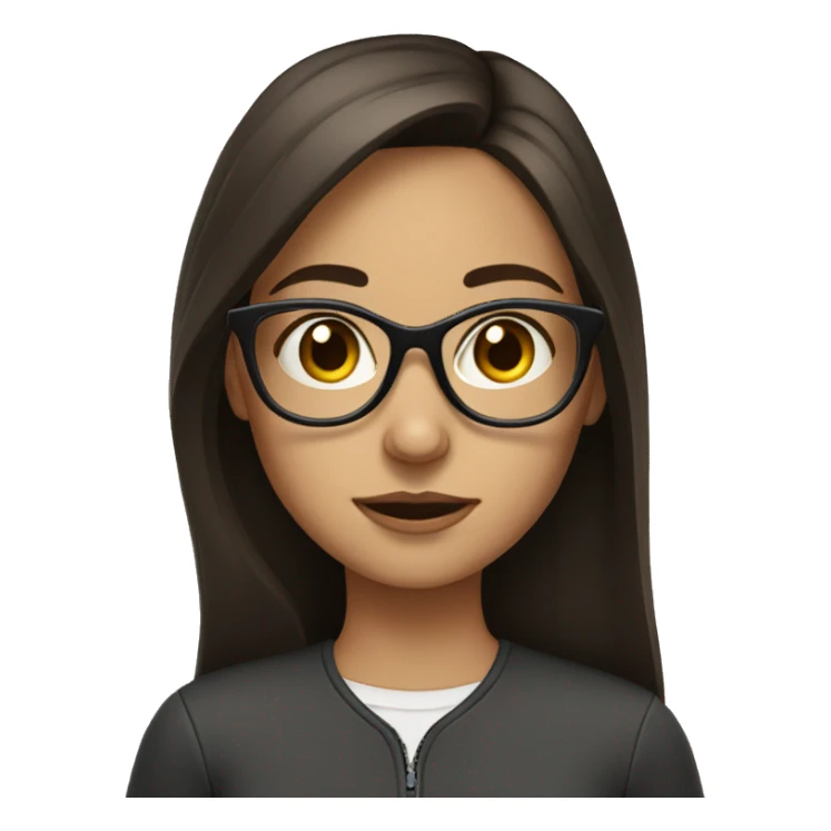 Brunette girl with glasses sticker