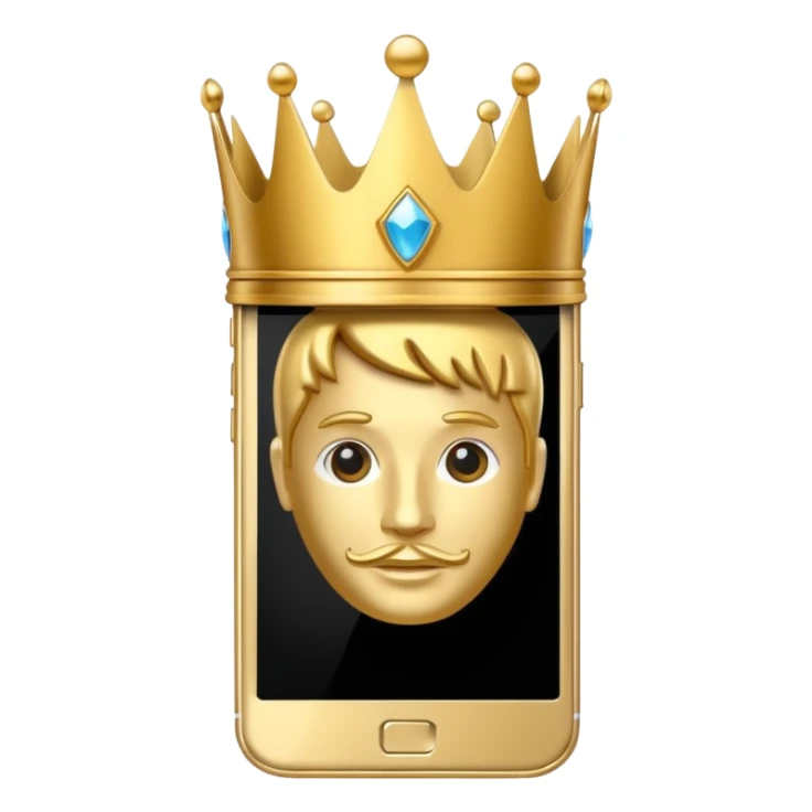 gold premium smart phone, king crown sticker