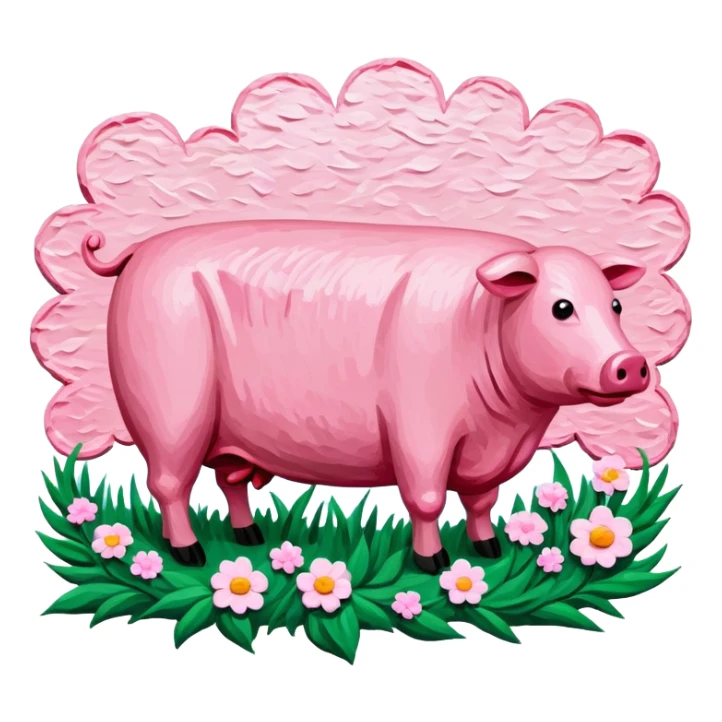 van gogh style pink SPAM  meat flowers landscape sticker