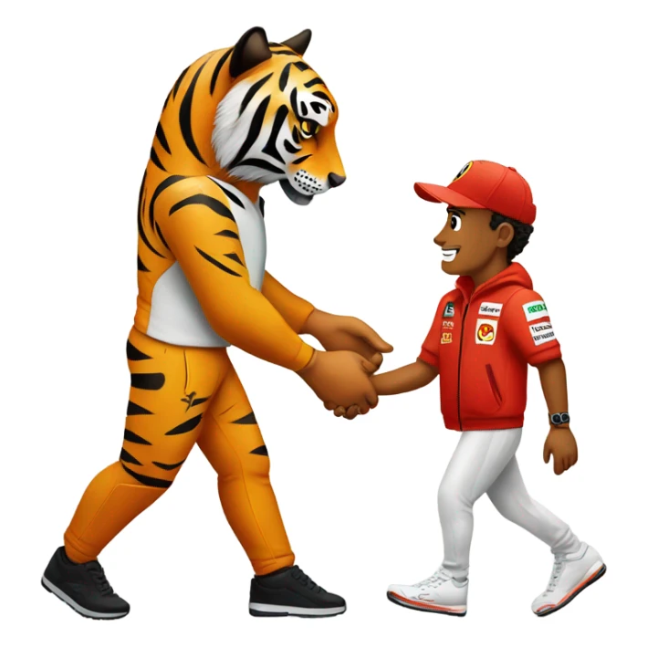 lewis hamilton hand in hand with tiger  sticker