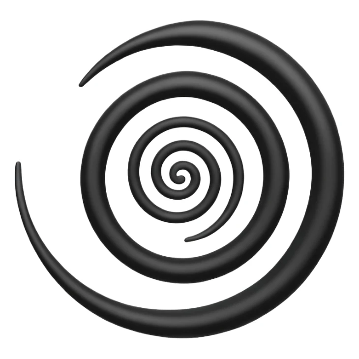 Triple arm spiral, black and white, symbol sticker