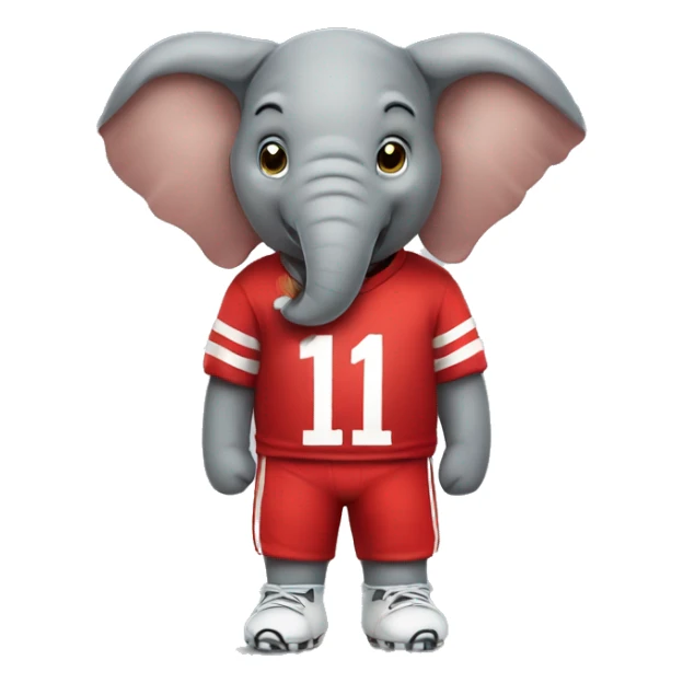 elephant wearing red football jersey  sticker