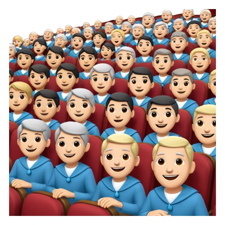 theater chorus seats filled with stone revelers sticker