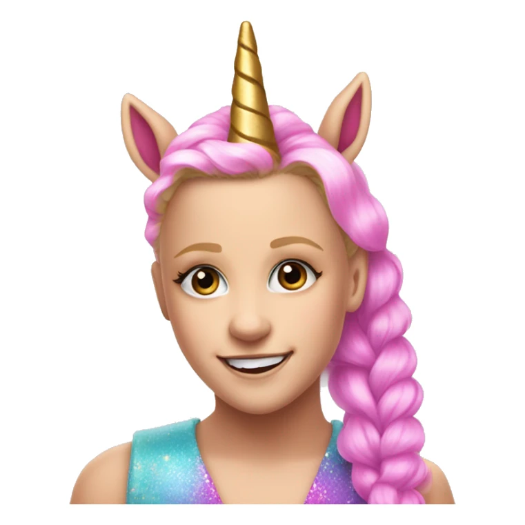 jojo siwa with a unicorn horn sticker
