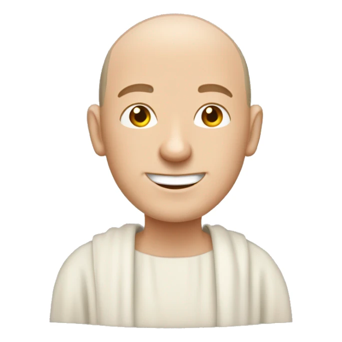 Happy white middle age male human Irish monk with buzz cut  sticker