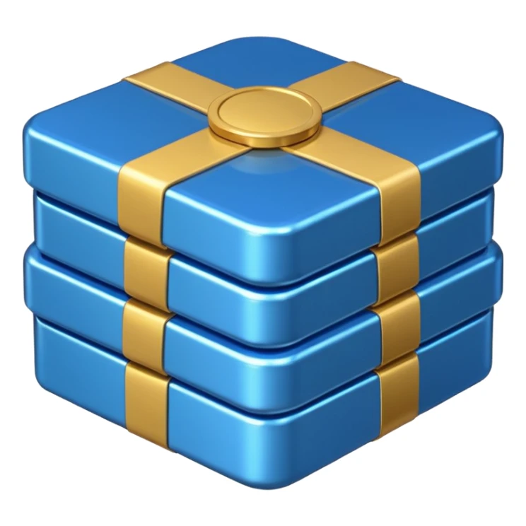 blue coins credit in a package sticker