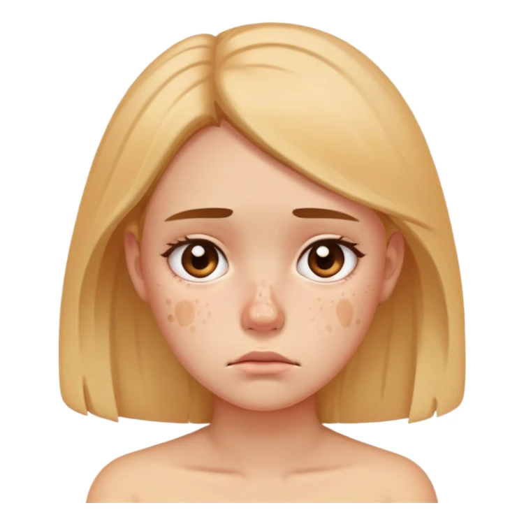 a girl with acne and looking sad sticker