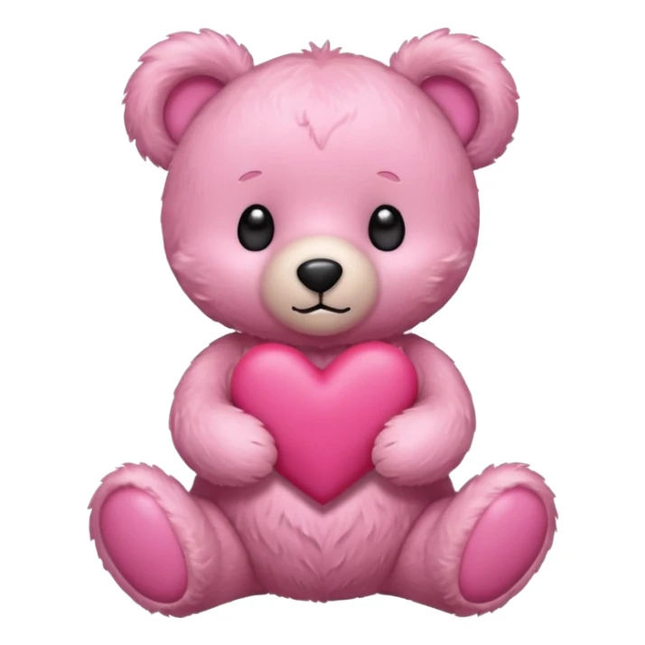 pink cute teddy bear sending hearts and love sticker