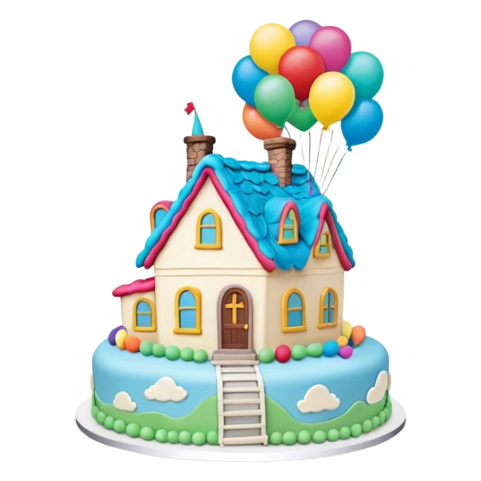 Up movie house cake for birthday  sticker