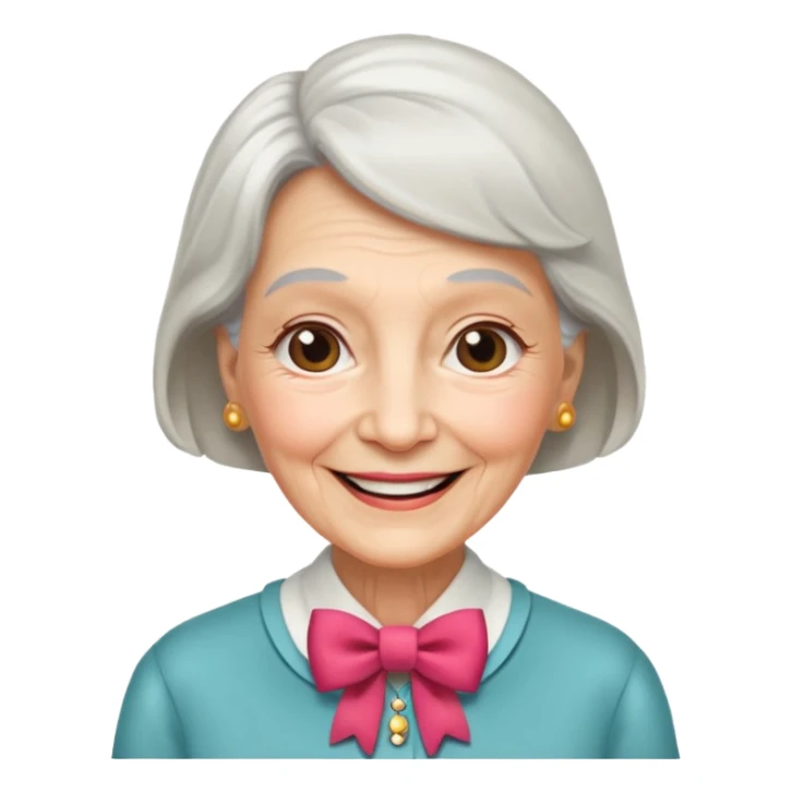 Very old women with neckBow. sticker