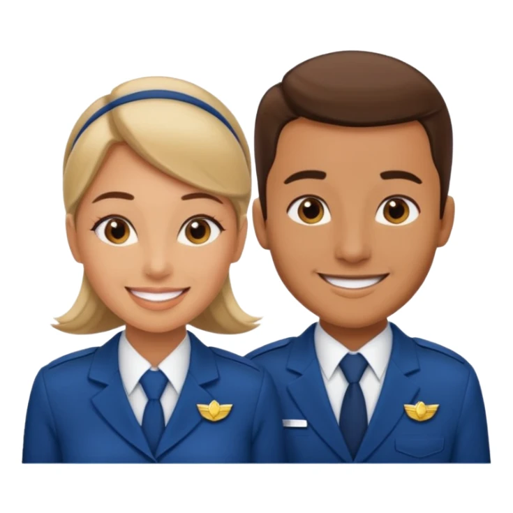 female flight attendant working with her male colleague sticker