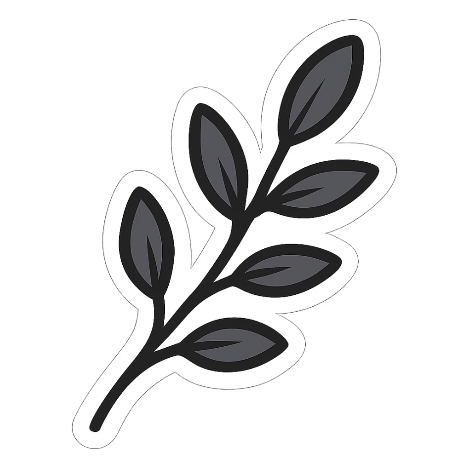 simple black branch sticker