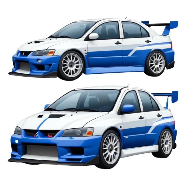 Mitsubishi lancer Evo viii blue and white sticker