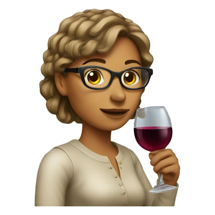woman with glass wine sticker