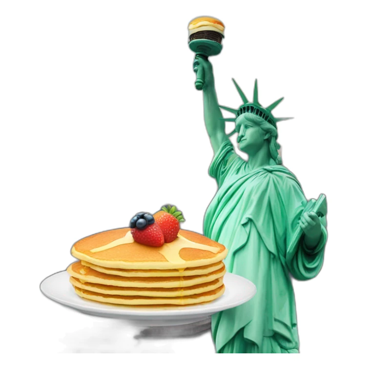 Statue of liberty  holding a pancake sticker