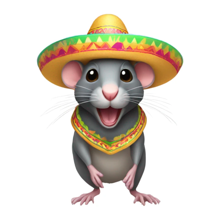 Rat with a sombrero  sticker