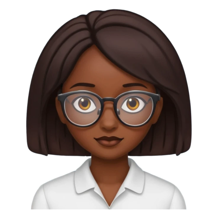 dark skinned girl with glasses sticker