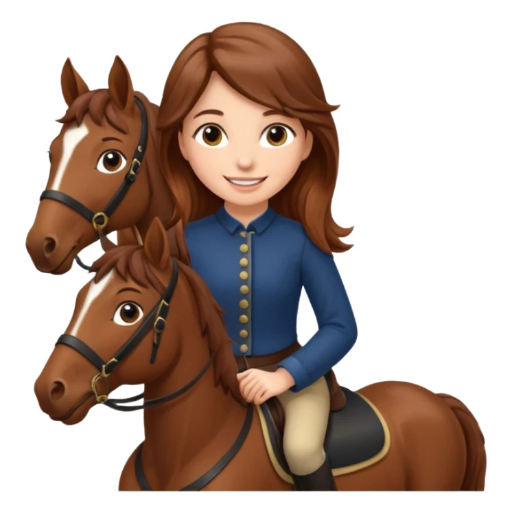 brown haired girl on a cheatnut hporse smiling' sticker