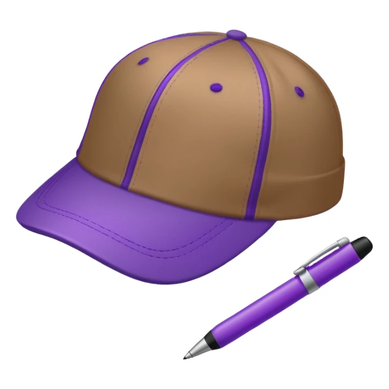 A plastic brown ball cap and the long rectangle purple. (With a pen) And looks like a BFDI style sticker