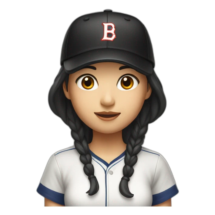 Taiwanese girl with black baseball cap sticker