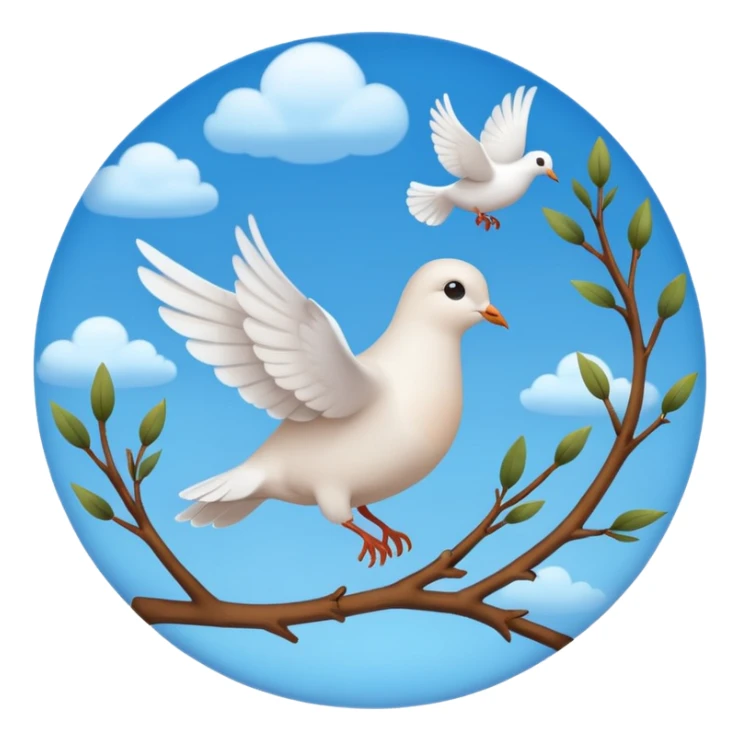 A sky-blue circle and a ☑️ Little dove  sticker