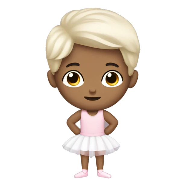 A tiny boy with black hair in a ballerina tutu sticker