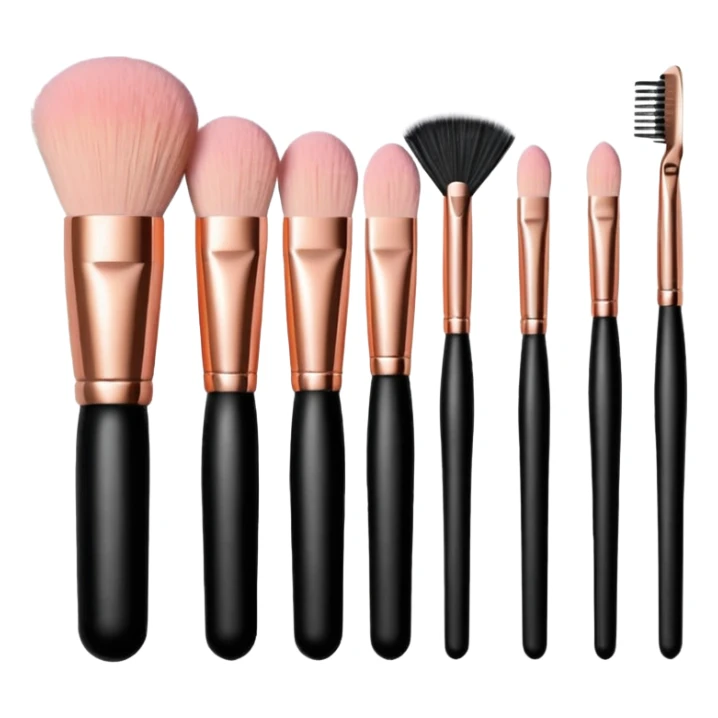 a set of rose gold makeup brushes  sticker