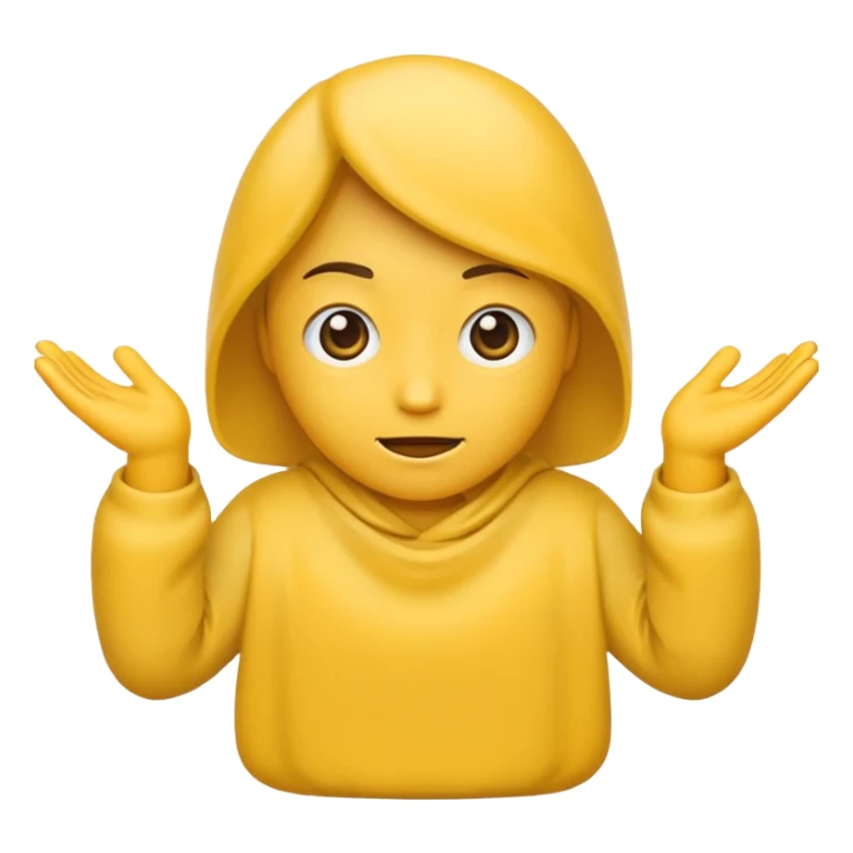 shrug emoji holding 6 in one hand and 7 in the other hand sticker