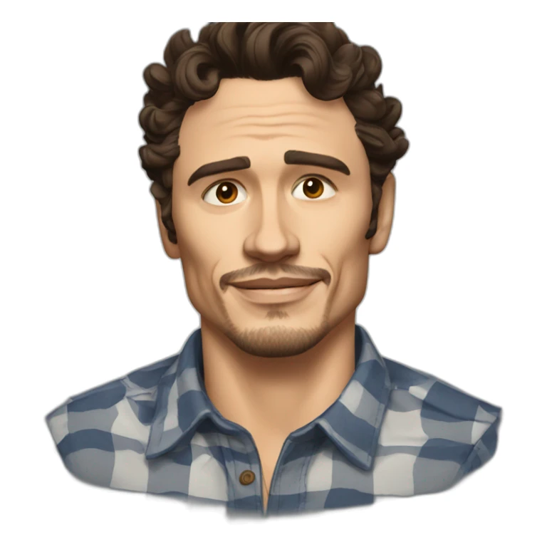james franco cartoon wearing shirt sticker