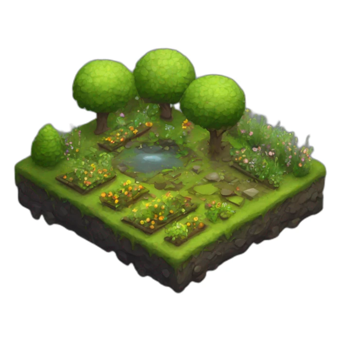 garden next to burnt forest sticker