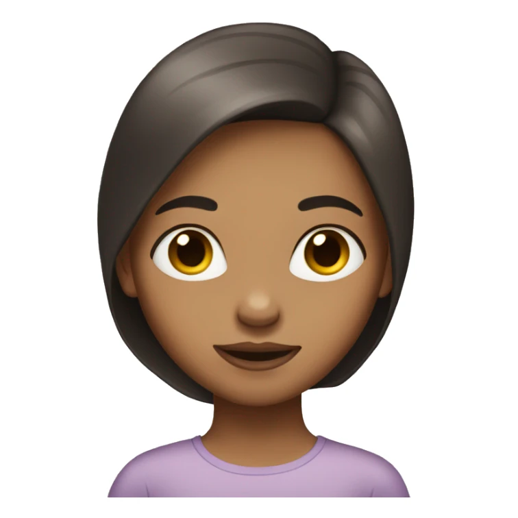 Girl with no eyebrows with dark brown hair sticker