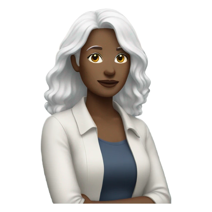 white-haired woman by the water sticker