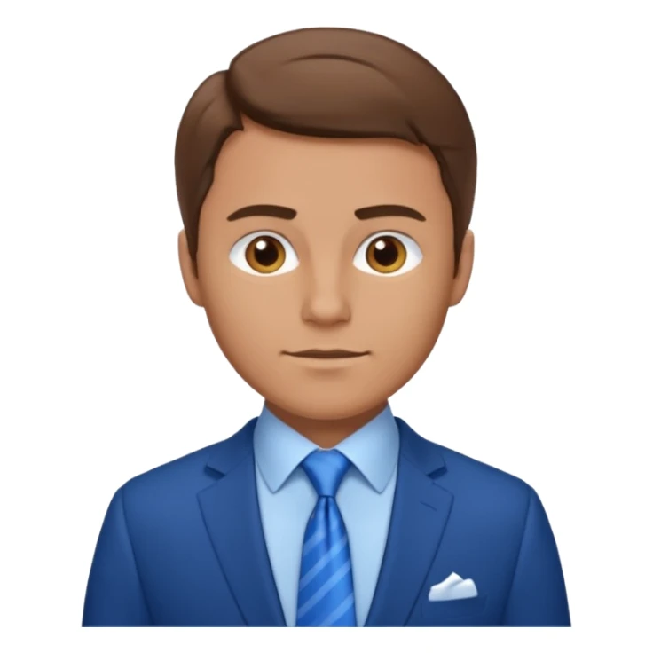 adult white man with brown hair in blue elegant suit sticker