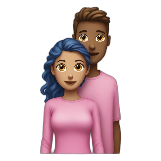 girl wearing pink and guy wearing blue ext to each other sticker