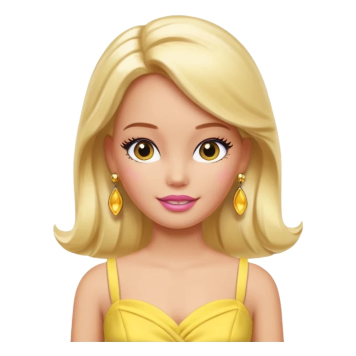 barbie with The color of the earring yellow. sticker