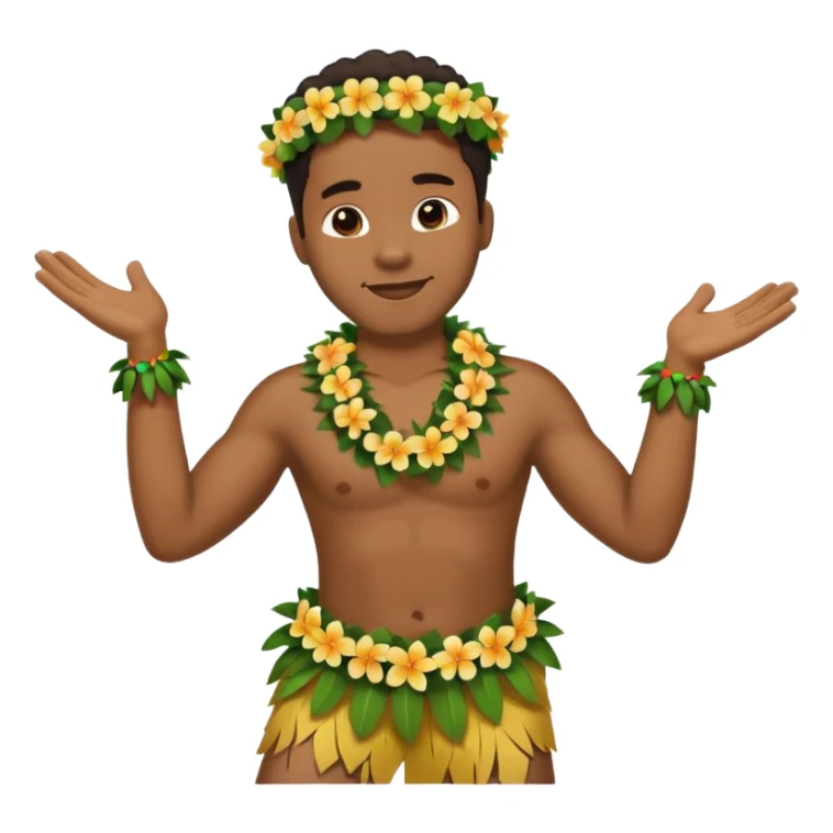 Black man hula dancer with a lei on his neck sticker