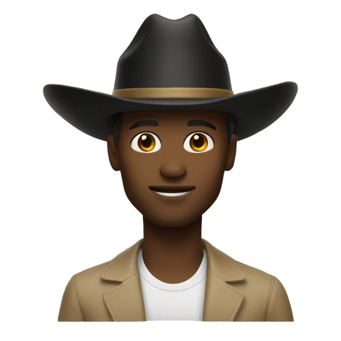 memoji hombre negro sombrero beige sticker