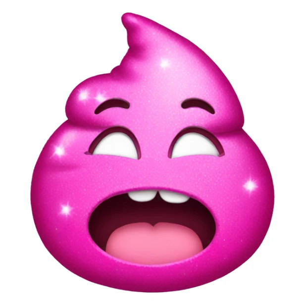 pink sparkly poop emoji  sticker