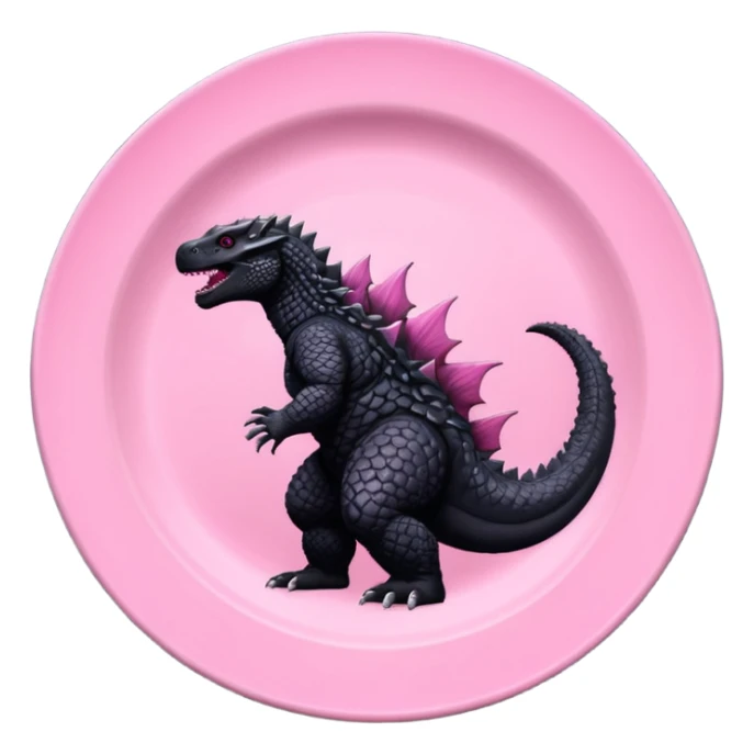Godzilla Evolved pink plates black scales city backround sticker