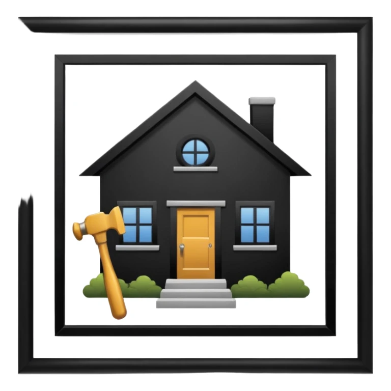 create skeuomorphism style, house for auction, emphasis on auction, it needs to be readable in 36 x36 pixels sticker